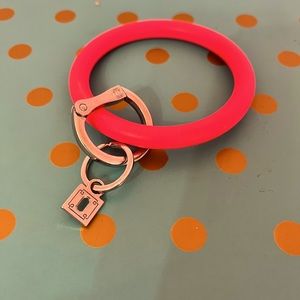 Hot pink silicone wristlet keyring